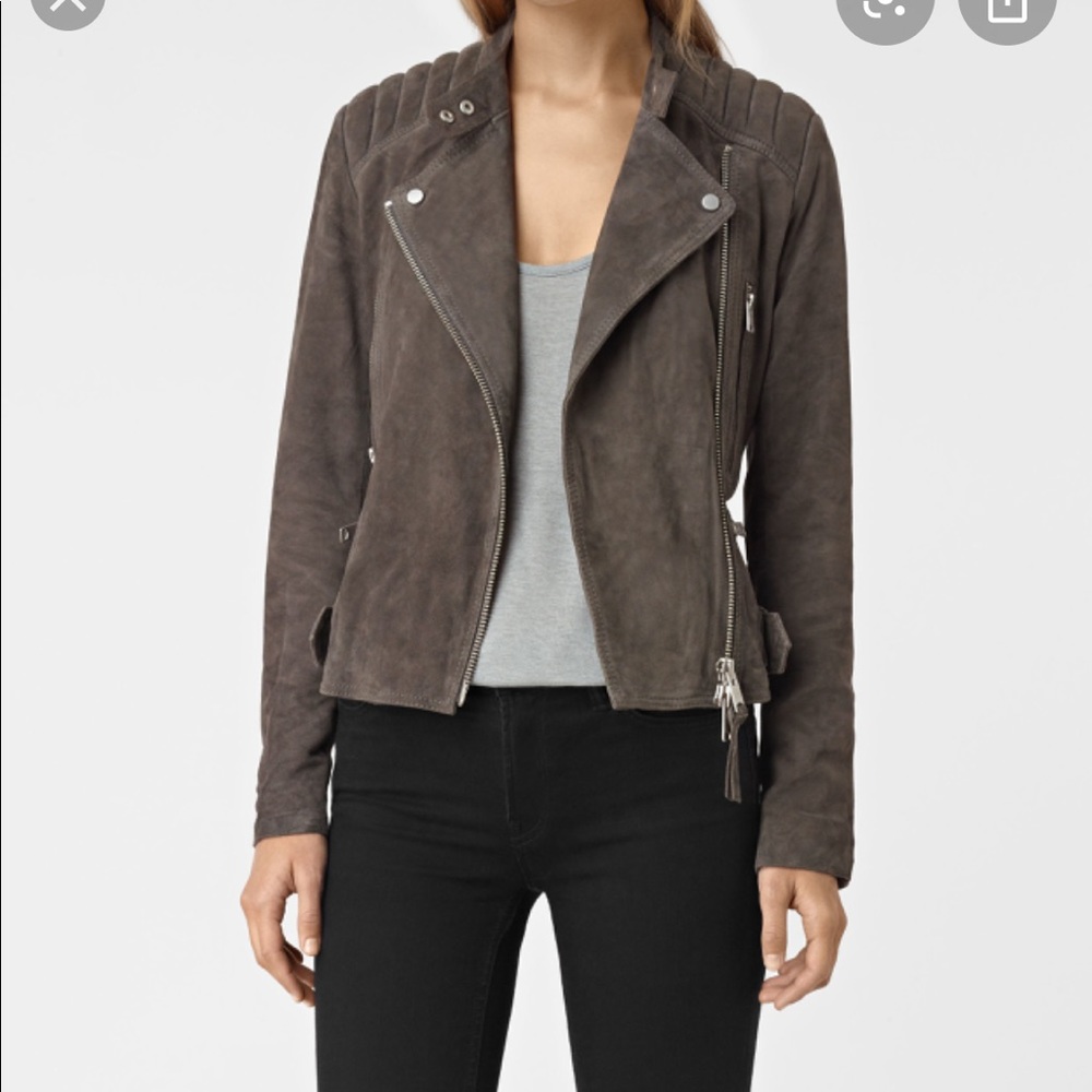 AllSaints kerr suede leather jacket
